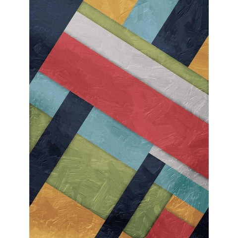 Stipe Overlay White Modern Wood Framed Art Print by Grey, Jace
