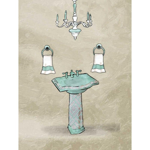 Chip Teal Sink White Modern Wood Framed Art Print by Grey, Jace