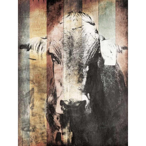 Miultiwood Vintage Cow Gold Ornate Wood Framed Art Print with Double Matting by Grey, Jace