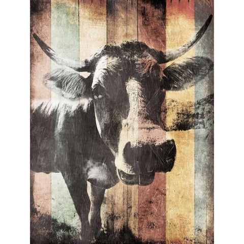 Miultiwood Vintage Cow Mate White Modern Wood Framed Art Print by Grey, Jace