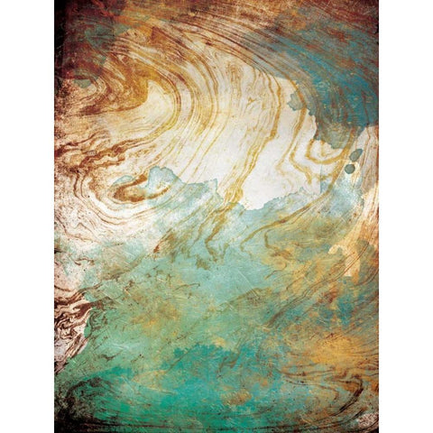 Golden Sea Marble White Modern Wood Framed Art Print by Grey, Jace