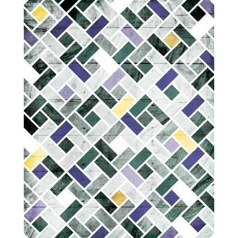 Emerald Smoke Tile Black Modern Wood Framed Art Print with Double Matting by Grey, Jace