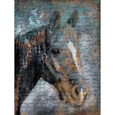 Horse Scales White Modern Wood Framed Art Print by Grey, Jace