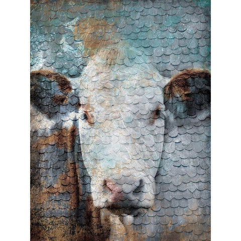 Cow Scales Gold Ornate Wood Framed Art Print with Double Matting by Grey, Jace