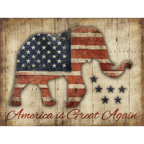 America Is Great Again Gold Ornate Wood Framed Art Print with Double Matting by Grey, Jace