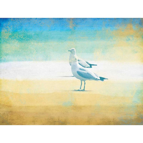 Birds On The Beach Gold Ornate Wood Framed Art Print with Double Matting by Grey, Jace