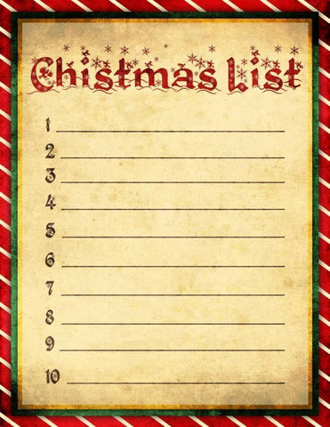 Christmas List White Modern Wood Framed Art Print with Double Matting by Grey, Jace
