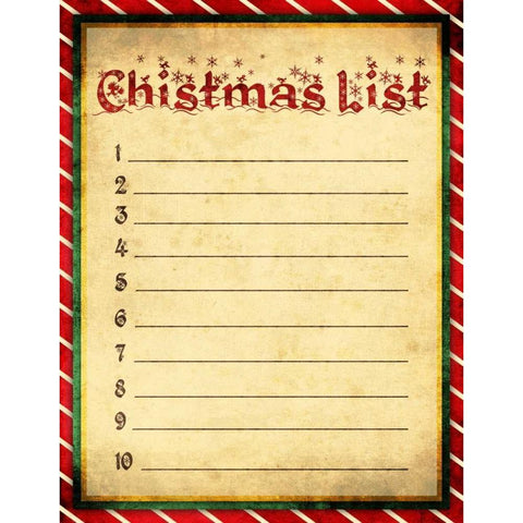 Christmas List White Modern Wood Framed Art Print by Grey, Jace