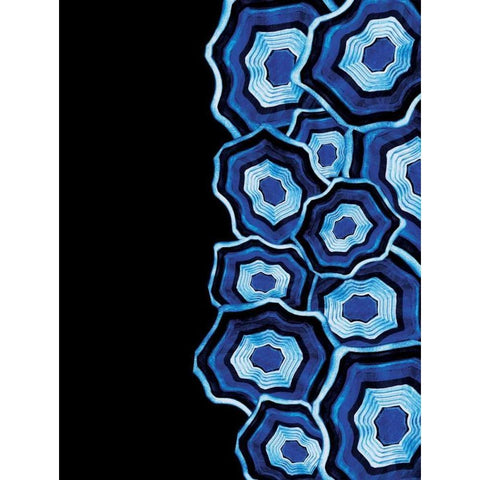 Half Of Blue Agates Black Modern Wood Framed Art Print by Grey, Jace