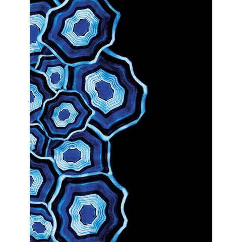 Other Half Of Blue Agates Gold Ornate Wood Framed Art Print with Double Matting by Grey, Jace