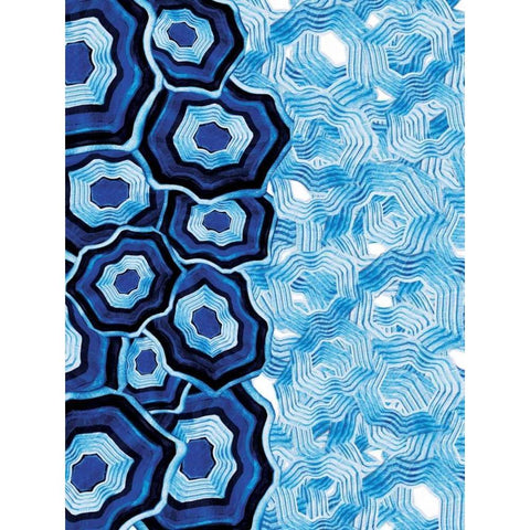 Half Of Blue White Agates Black Modern Wood Framed Art Print by Grey, Jace