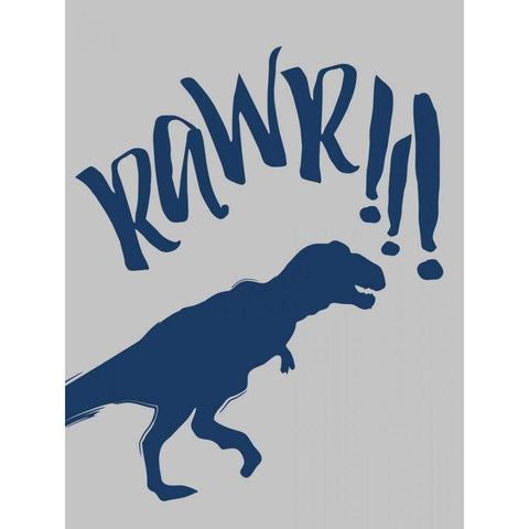 RAWR Black Modern Wood Framed Art Print with Double Matting by Grey, Jace