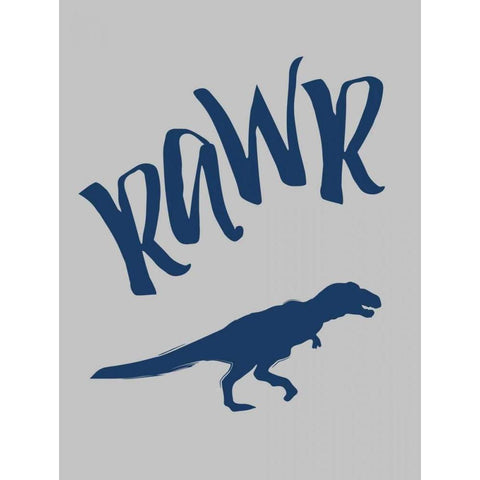 RAWR Full White Modern Wood Framed Art Print by Grey, Jace