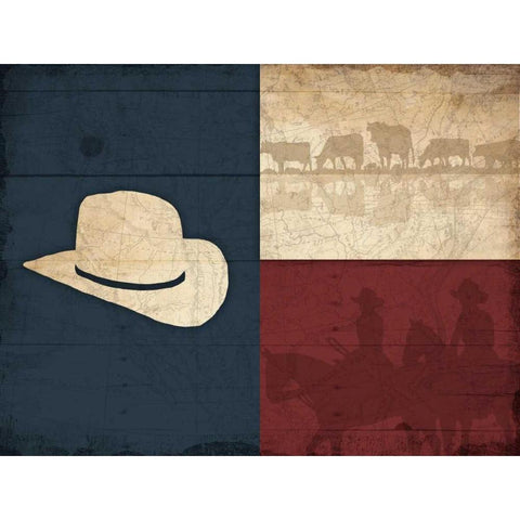 Texas Hat White Modern Wood Framed Art Print by Grey, Jace