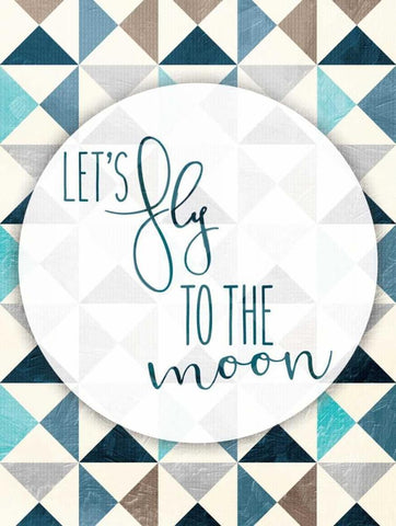 Fly To The Moon White Modern Wood Framed Art Print with Double Matting by Grey, Jace