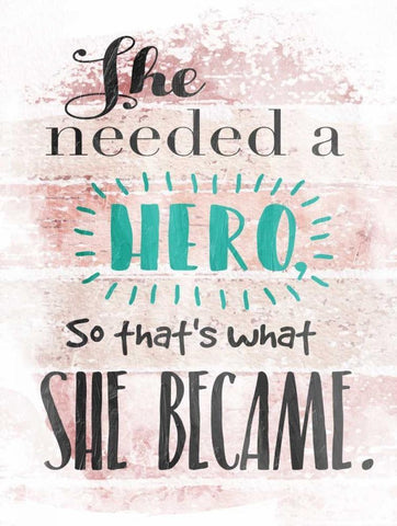 She Hero Black Ornate Wood Framed Art Print with Double Matting by Grey, Jace