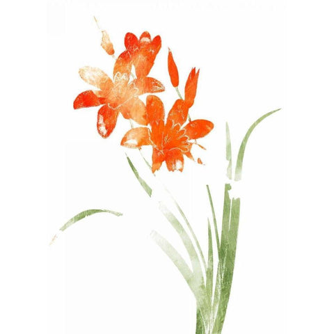 Watered Down Bright Orange White Modern Wood Framed Art Print by Grey, Jace