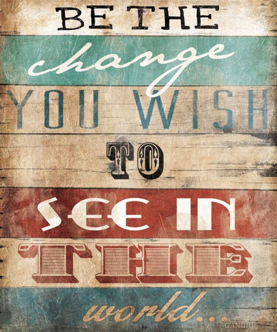 Be The Change Black Ornate Wood Framed Art Print with Double Matting by Grey, Jace