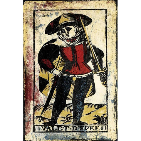 Sword Card Black Modern Wood Framed Art Print with Double Matting by Grey, Jace