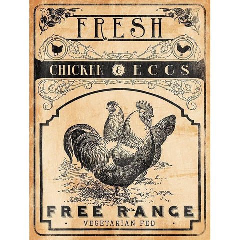 Chicken Eggs Gold Ornate Wood Framed Art Print with Double Matting by Grey, Jace