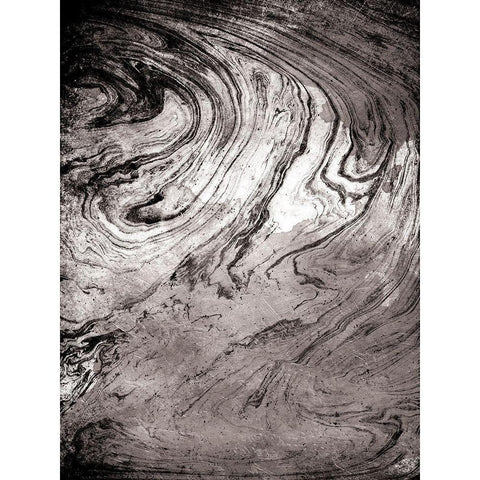 Grey Sea Marble Black Modern Wood Framed Art Print with Double Matting by Grey, Jace