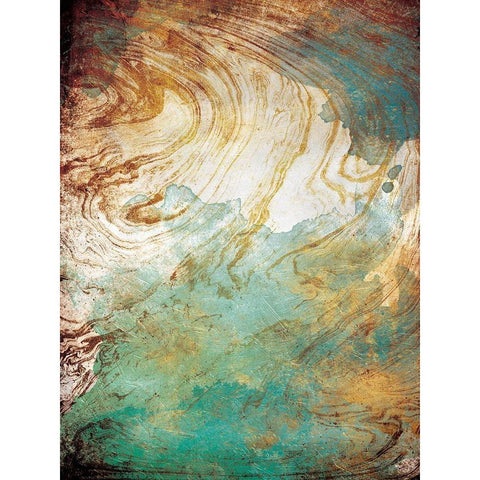 Golden Sea Marble Black Modern Wood Framed Art Print with Double Matting by Grey, Jace