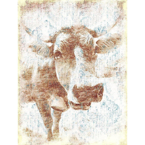 Copper Cow Gold Ornate Wood Framed Art Print with Double Matting by Grey, Jace