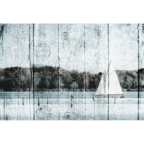 Relaxing boat White Modern Wood Framed Art Print by Grey, Jace