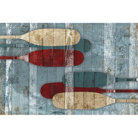 Wooden Oars White Modern Wood Framed Art Print by Grey, Jace