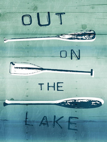 Out On The Lake White Modern Wood Framed Art Print with Double Matting by Grey, Jace