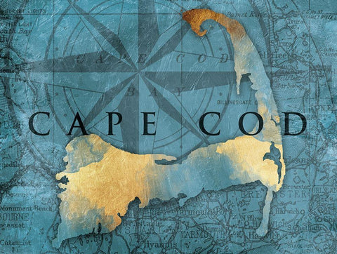 Cape Cod Gold Black Ornate Wood Framed Art Print with Double Matting by Grey, Jace