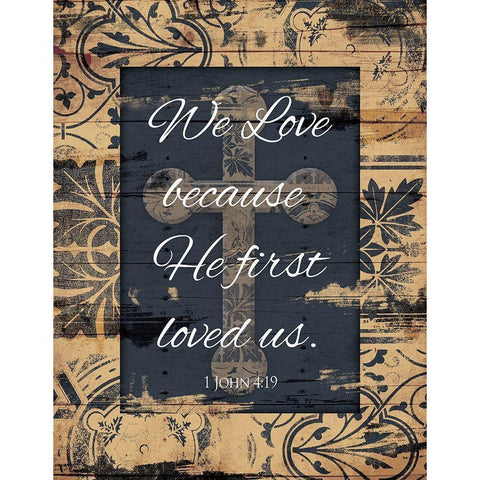 Loved Us White Modern Wood Framed Art Print by Grey, Jace