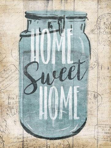 Jar Sweet Home Black Ornate Wood Framed Art Print with Double Matting by Grey, Jace