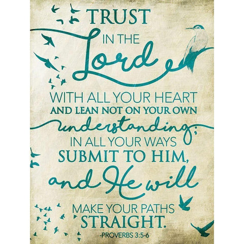 Trust Lord Birds White Modern Wood Framed Art Print by Grey, Jace