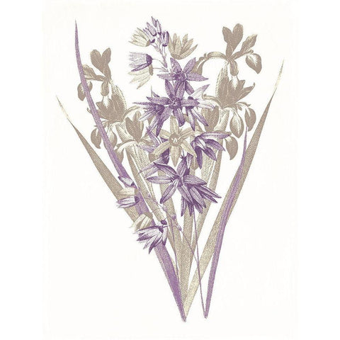 Lavender Flowers Three Gold Ornate Wood Framed Art Print with Double Matting by Grey, Jace