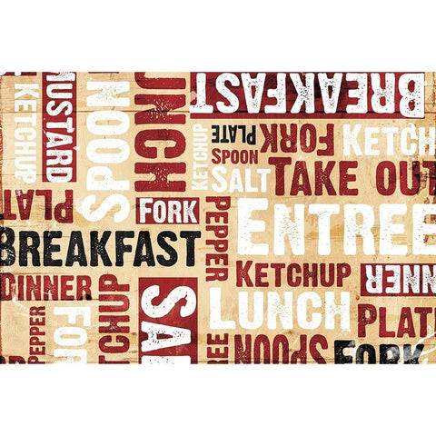 Breakfast Lunch Black Modern Wood Framed Art Print with Double Matting by Grey, Jace