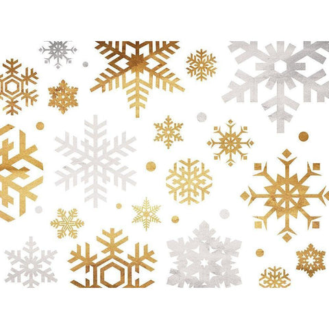 Gold Silver Flakes Black Modern Wood Framed Art Print by Grey, Jace
