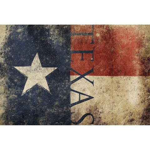 Texas Flag Text White Modern Wood Framed Art Print by Grey, Jace