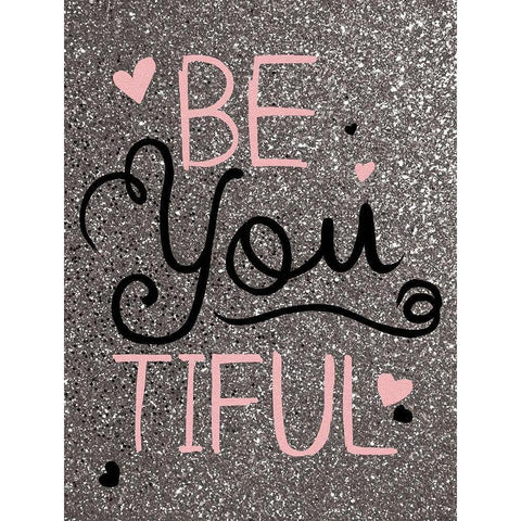 Be You Black Modern Wood Framed Art Print with Double Matting by Grey, Jace