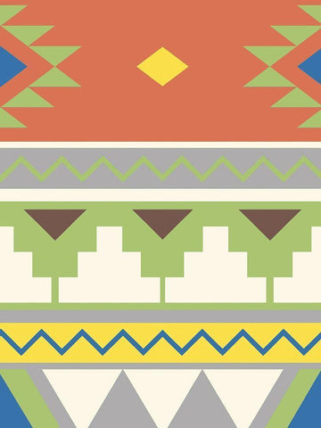 Aztec Calm White Modern Wood Framed Art Print with Double Matting by Grey, Jace