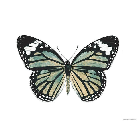 Neutral Butterfly Gold Ornate Wood Framed Art Print with Double Matting by Grey, Jace