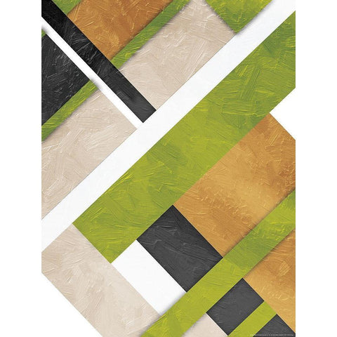 Green Layers Gold Ornate Wood Framed Art Print with Double Matting by Grey, Jace