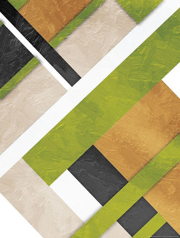 Green Layers White Modern Wood Framed Art Print with Double Matting by Grey, Jace
