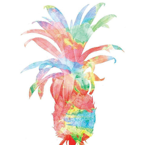 Pineapple Colorsplosion White Modern Wood Framed Art Print by Grey, Jace