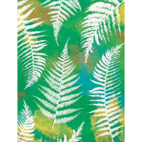 Bright Ferns Mate White Modern Wood Framed Art Print by Grey, Jace