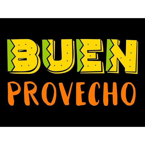 Buen Provecho Black Modern Wood Framed Art Print by Grey, Jace