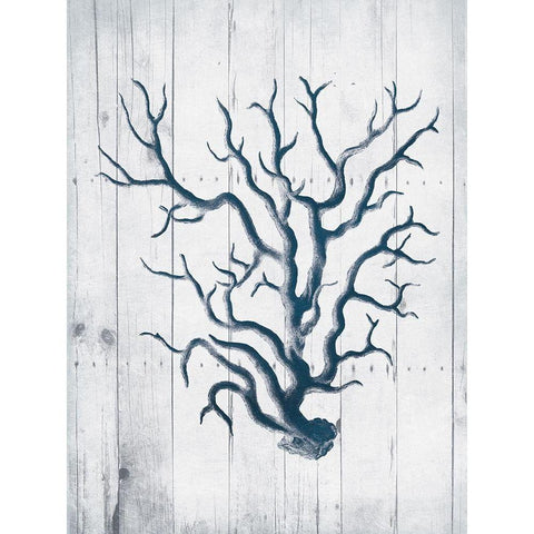 Coral White Wood White Modern Wood Framed Art Print by Grey, Jace