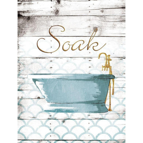 Soak Bath Gold Ornate Wood Framed Art Print with Double Matting by Grey, Jace