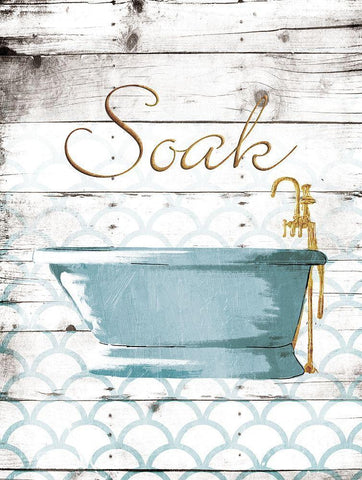 Soak Bath Black Ornate Wood Framed Art Print with Double Matting by Grey, Jace