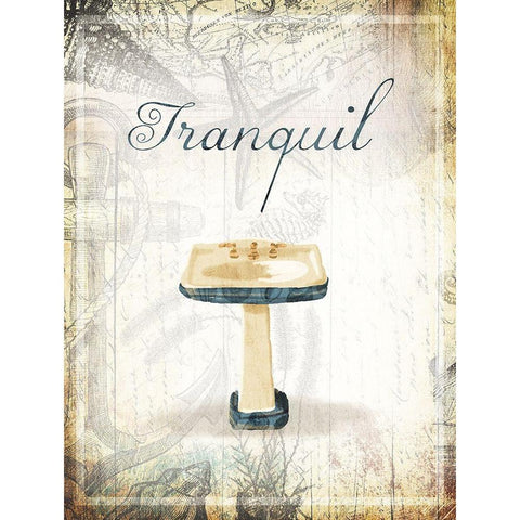 Tranquil Sea Sink Black Modern Wood Framed Art Print with Double Matting by Grey, Jace